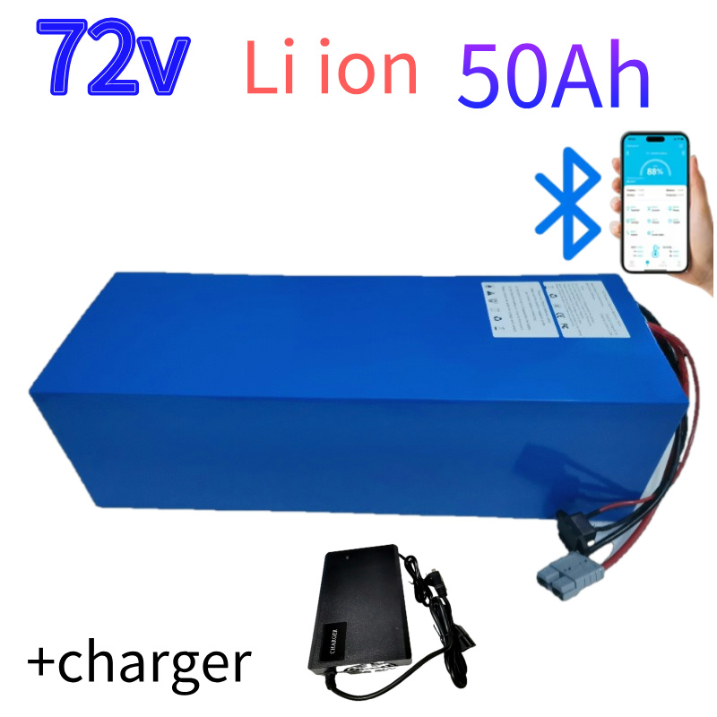 72V 60Ah Lifepo4 Battery Pack - 72V 50Ah リチウムイオンバッテリー EScooter/バイク、オートバイ、フォークリフト、クレーン、トラック用 Bluetooth APP