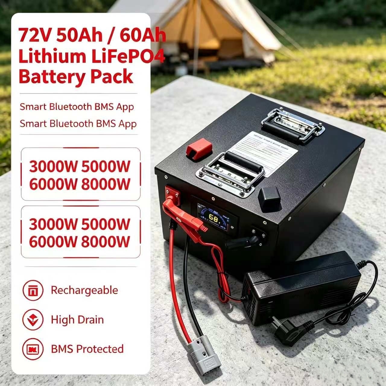 72V 60Ah Lifepo4 Battery Pack - 72V 50Ah 50A 60Ah 60Ah 60A