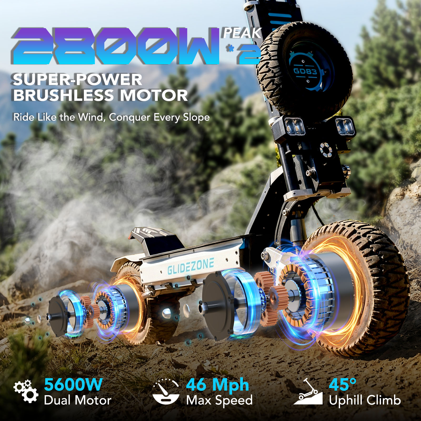 OBARTER GD83 オフロード用電動スクーター。560 - 60V 5600W Dual Motor Electric Scooter のレビューと価格