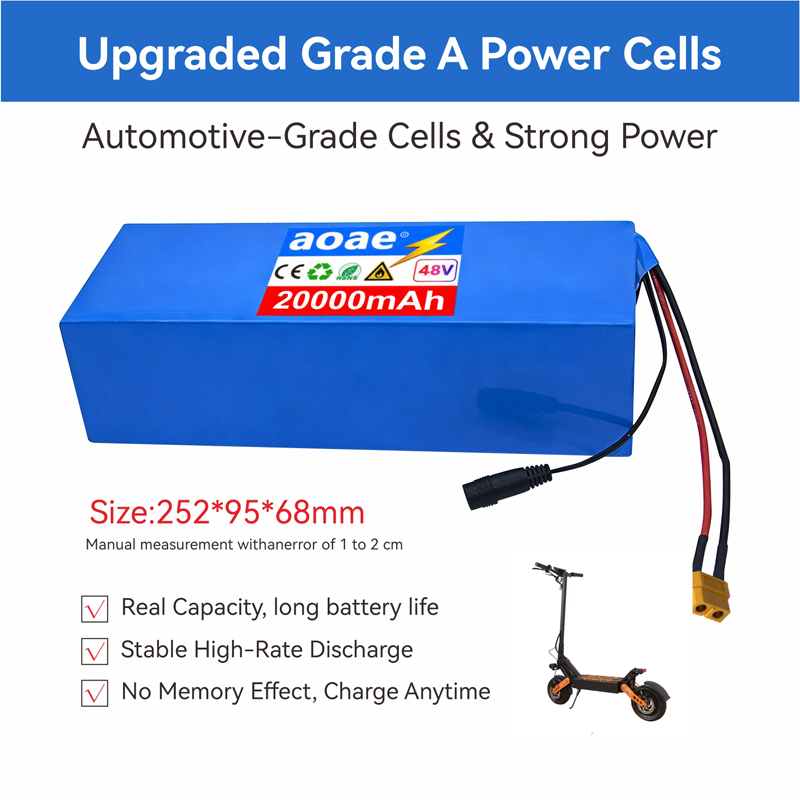 48V電動スクーターバッテリー 13S5P 20Ah 186 - 60V 30Ah Electric Scooter Battery のレビューと価格
